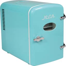 RCA RMIS129-BLUE Mini refrigerador de bebidas retrô 6 latas - azul