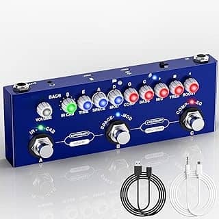 Cuvave cube baby Baixo/bass pedaleira,Com 26 portas 7 sintonizadores modulares ajuste de excitação/equalização/efeito de compressão/efeito periférico/efeito espacial/IR/TUNER, Gravável e recarregável