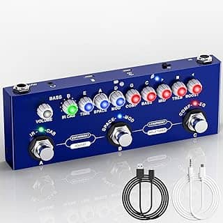 Cuvave cube baby Baixo/bass pedaleira,Com 26 portas 7 sintonizadores modulares ajuste de excitação/equalização/efeito de compressão/efeito periférico/efeito espacial/IR/TUNER, Gravável e recarregável