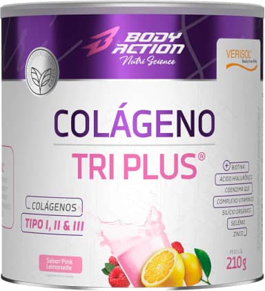 Colágeno Verisol Tri Plus Tipo1, Tipo 2 e Tipo 3-210g Bodyaction (Único, Pink Lemonade)