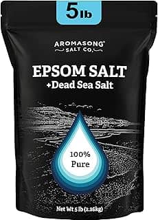 Aromasong Sal Epsom com sal do Mar Morto para imersão - a granel 2,3 kg - Sal de banho 100% puro, imersão para os pés e músculos