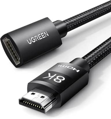 UGREEN Extensor HDMI 8K 10K Cabo de extensão HDMI 2.1 Cabo de ultra alta velocidade Adaptador 4K HDMI macho para fêmea compatível com MacBook Pro 2023/PS5/Xbox Series X/Roku TV/UHD TV/Blu-ray