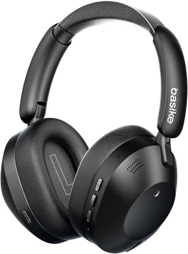 Fone de Ouvido Bluetooth 5.4, Headphone Bluetooth com Microfone, Cancelamento de Ruído Ativo Híbrido (Hybrid ANC), Modo Transparente, Hi-Pure Áudio, 50H de Bateria – Preto
