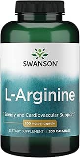L-Arginina 500mg Swanson 200 Cápsulas Importado