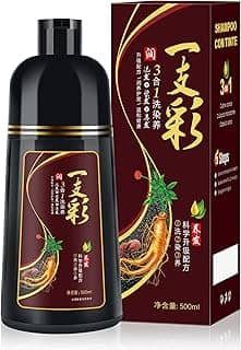 IIIMEIDU Shampoo de Tintura 3 em 1 Marrom escuro Natural 500ml – Cobre Cabelos Brancos Instantaneamente – Fórmula com Extratos Naturais – Para Homens e Mulheres