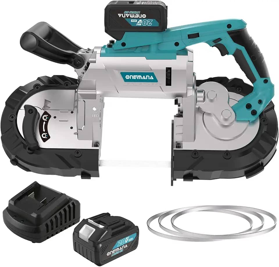 Serra de fita sem fio 5.0 BW2111-ODBS18V127-NA, serra de fita portátil para corte profundo com 6 velocidades ajustáveis (bateria incluída)