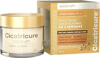 Cicatricure Gold Lift Creme Diurno FPS 30 | Reduz Rugas gravitacionais em 6 semanas | Efeito tensor nutritivo reafirma contorno facial, papada, pescoço e colo | Hidratante facial clareador | 50g
