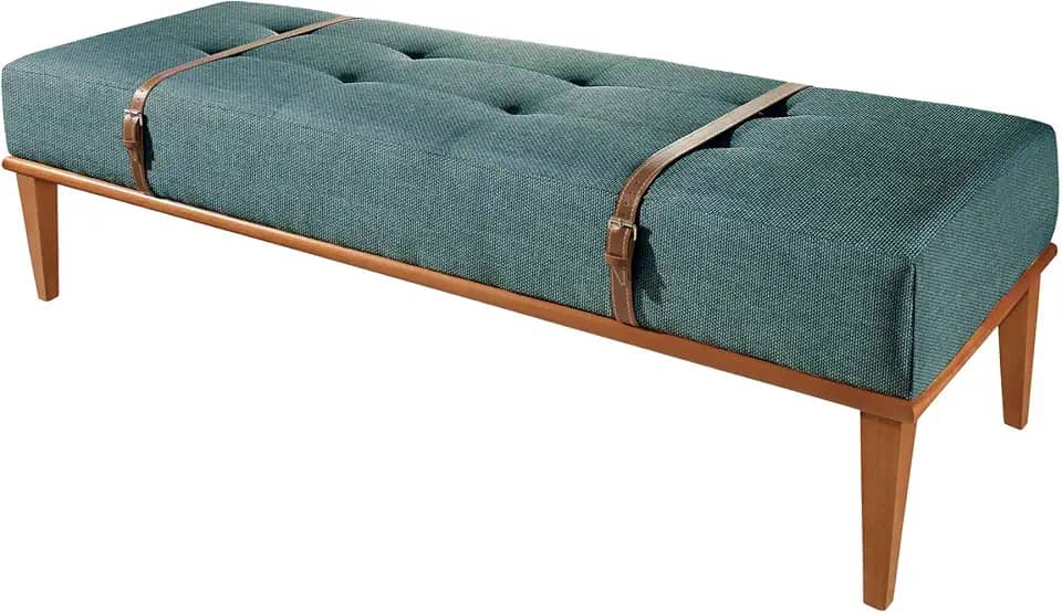 Recamier Em Linho Yarin Agarb Decor Cor:Linho Azul