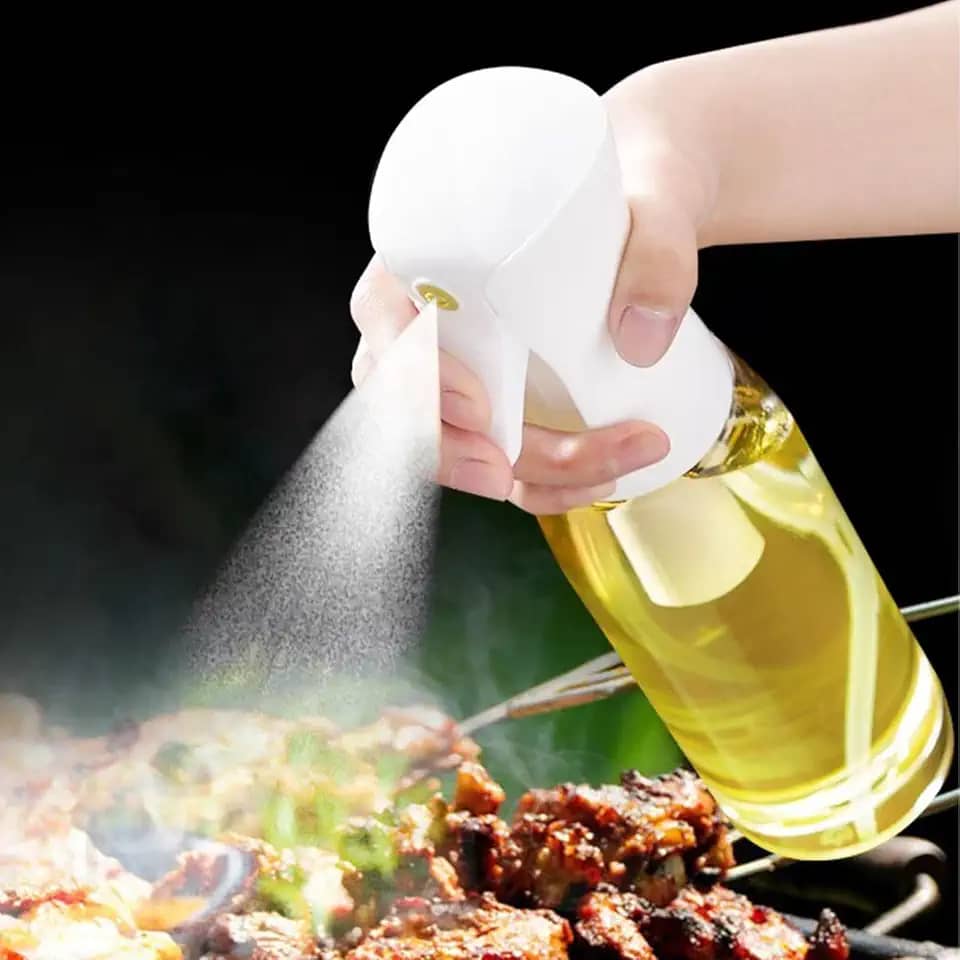 Pulverizador de óleo para cozinhar - pulverizador de azeite de oliva de vidro de 200 ml, frasco de spray de azeite, acessórios de utensílios de cozinha para fritadeira a ar, pulverizador de óleo de