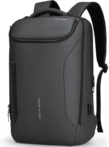 MARK RYDEN Mochila executiva masculina, tecnológica com porta USB, à prova d’água, com design de carro esportivo, para viagem, acomoda notebook de até 17,3 polegadas