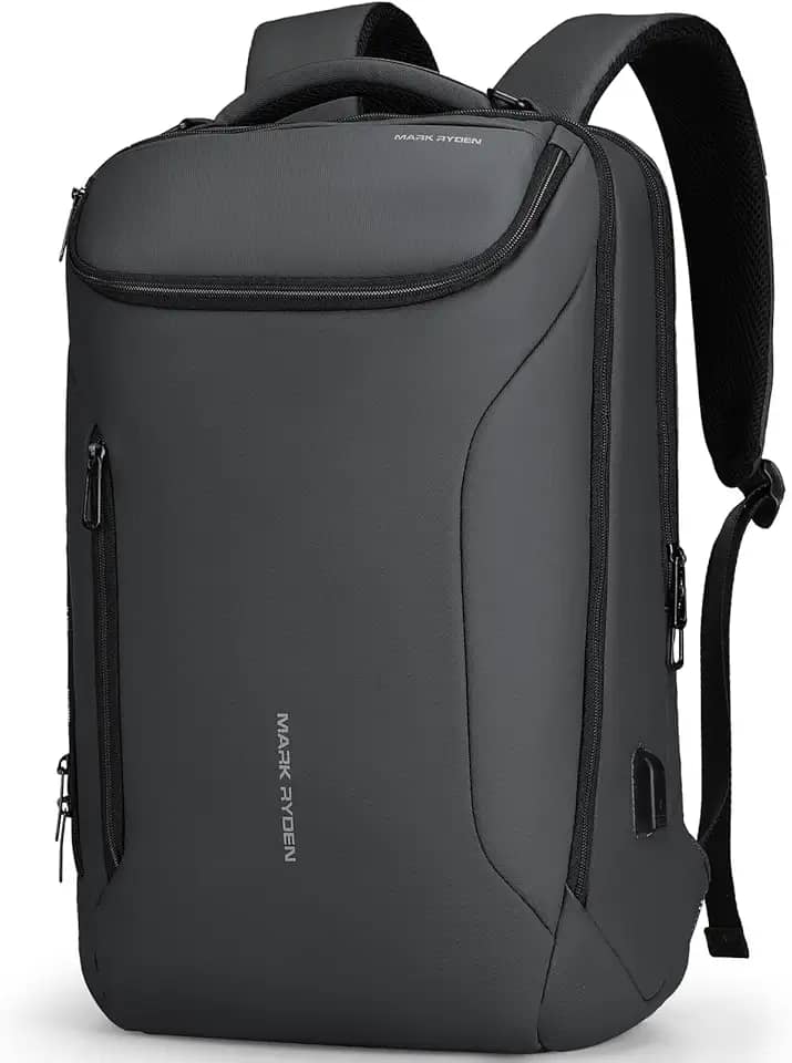 MARK RYDEN Mochila executiva masculina, tecnológica com porta USB, à prova d’água, com design de carro esportivo, para viagem, acomoda notebook de até 17,3 polegadas