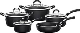 Jogo de Panelas de Alumínio com Revestimento Interno de Antiaderente 5 Peças Tramontina Mônaco Preto