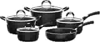 Jogo de Panelas de Alumínio com Revestimento Interno de Antiaderente 5 Peças Tramontina Mônaco Preto