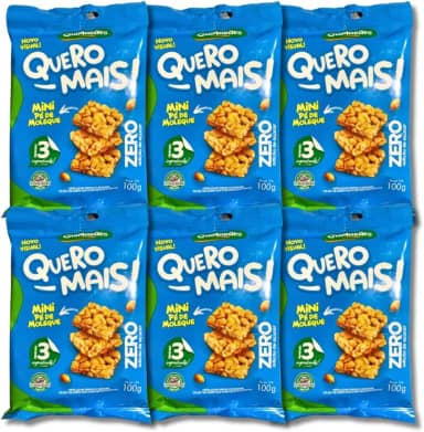 Mini Pé de Moleque Quero Mais Zero Açúcar Guimarães - Pack 6 un