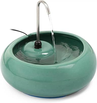 Bebedouro Fonte Para Gato Em Cerâmica Bivolt 3,25L RR4Pets Verde