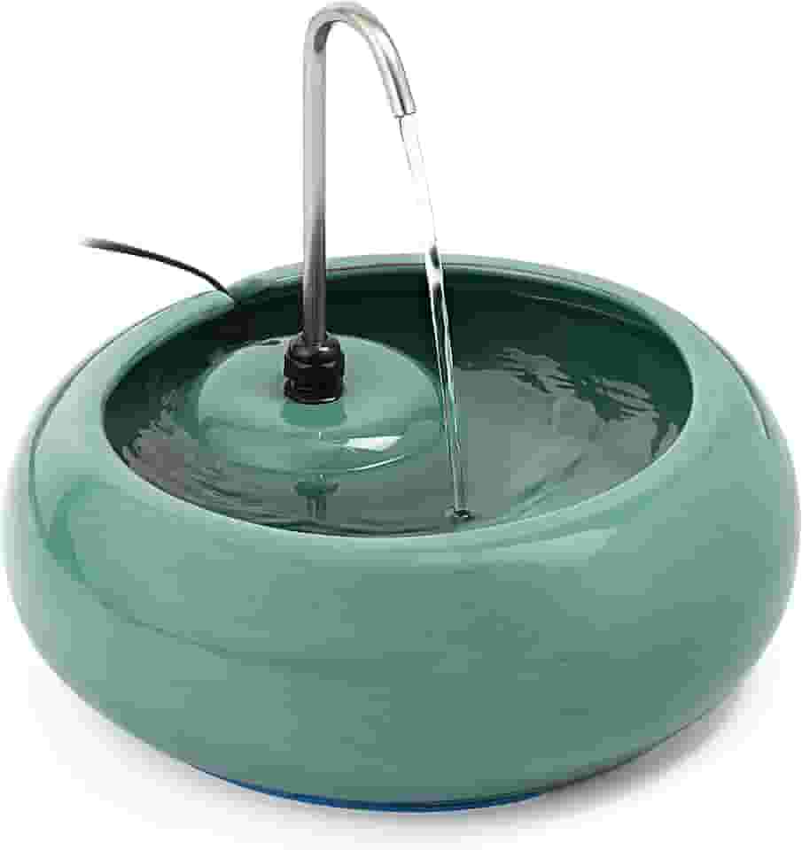 Bebedouro Fonte Para Gato Em Cerâmica Bivolt 3,25L RR4Pets Verde