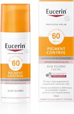 EUCERIN Protetor Solar Facial Antimanchas FPS 60 50ml, Pigment Control, Clareador, Proteção UVA, UVB e Luz Visível, Thiamidol
