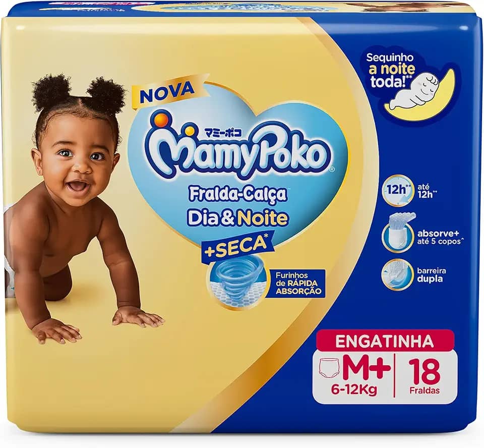 MamyPoko Fralda-Calça Dia&Noite M 18 Unidades