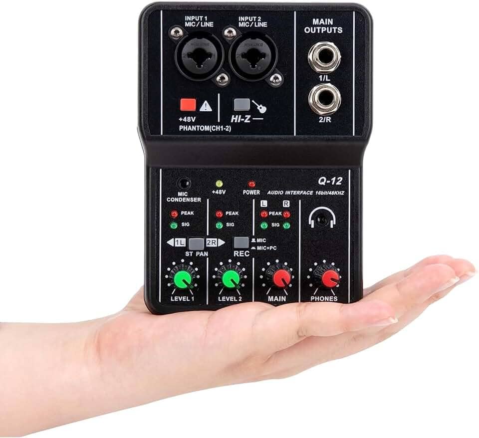interface de audio,Placa de som profissional de canal duplo com USB 2.0 de alta velocidade, função de monitor para estúdio/gravação musical/gravação