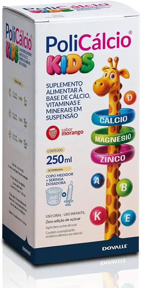 PoliCálcio® Kids 250 ml – Suplemento de Cálcio com Vitaminas e Minerais