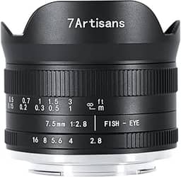 7artisans Lente fixa manual de olho de peixe 7,5 mm f2.8 Mark II APS-C olho de peixe grande angular para câmera Nikon Z mirrorless Z6 Z7 Z50