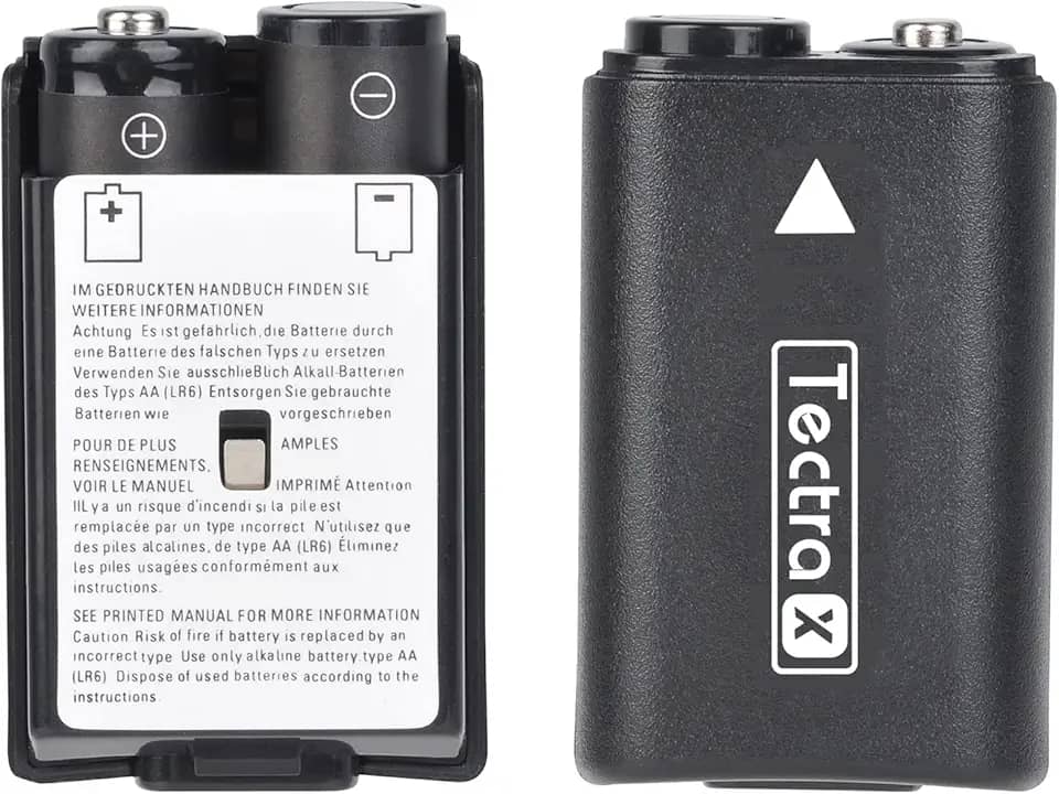 Tectra Bateria de substituição para Xbox 360, pacote de 4 pilhas AA Ni-MH recarregáveis + carregador LCD com capas traseiras de bateria para controle sem fio Xbox 360