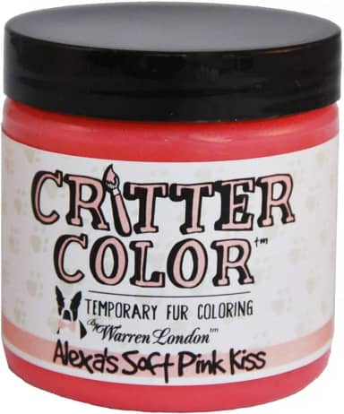 Tinta de pele temporária para cães Critter Color – Alexa's Pink Kiss da Warren London | Cor de pelos de animais de estimação brilhante, lavável e não tóxica | Fácil de aplicar e secar, não esfrega