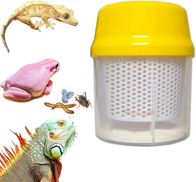 Delllala Misturador de cálcio de críquete de réptil, garrafa agitadora de nutrientes para répteis de cálcio, para dragão barbudo, lagartixas, lagartos, camaleões e cobras. Alimentador de críquete