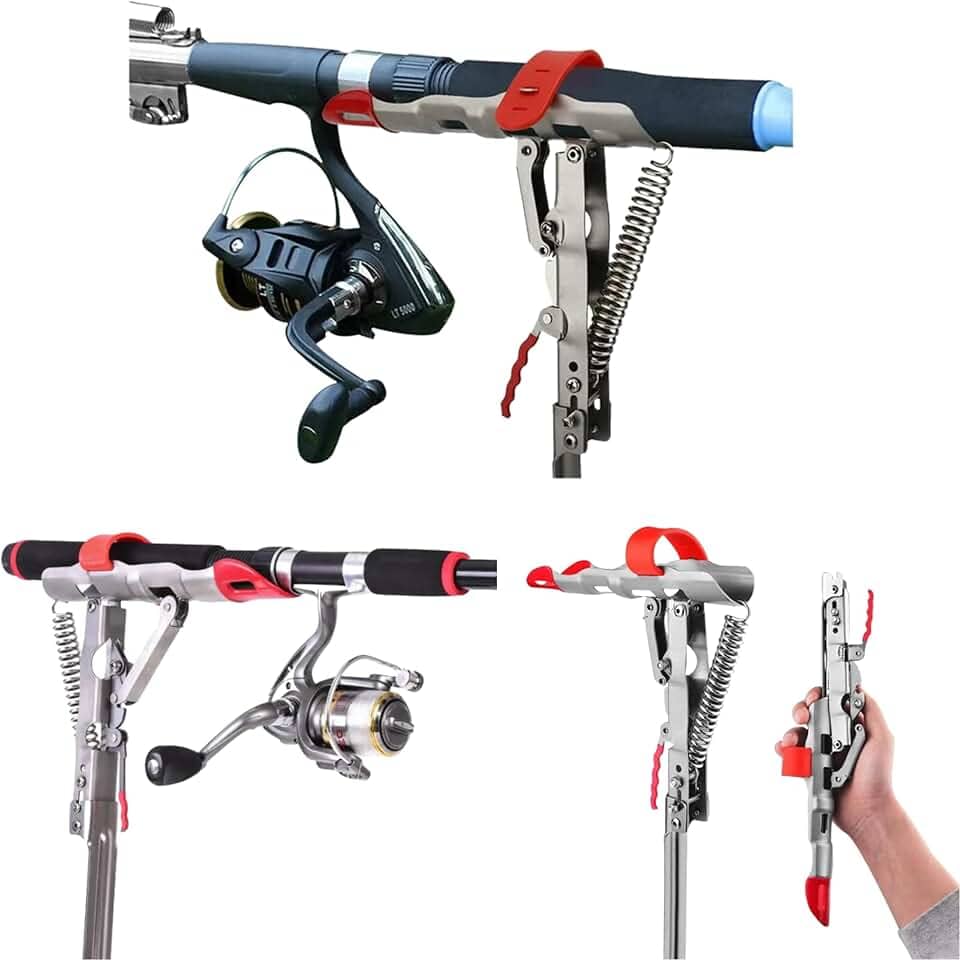 Suporte De Vara Pesca Aço Inoxidável Com Fisgada Automática com Mola para Pésca em Rios, pesqueiros, lagos, Mar e Lagoas.