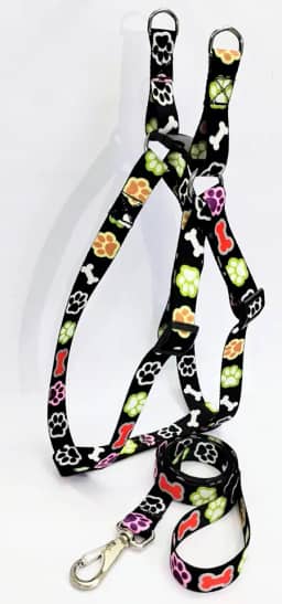 Coleira Peitoral e guia para Cachorros com ajustes especial Verde Camuflado (PRETO)