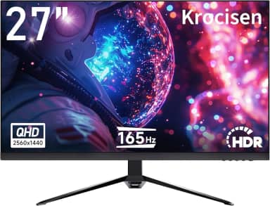 Monitor de jogos de 27 polegadas, QHD 2560 * 1440p, 165Hz 99% sRGB, tela IPS sem moldura, 1ms, FreeSync, DisplayPort HDMI, alto-falantes embutidos e luz LED arco-íris, montagem VESA