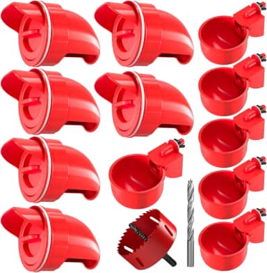 Alimentador de frango sem desperdício alimentador automático de aves DIY Conjunto de alimentadores e bebedouro de galinha 6 portas de alimentador de frango com 6 xícaras de água de frango Kit de alimentador automático de frango