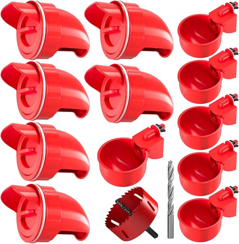Alimentador de frango sem desperdício alimentador automático de aves DIY Conjunto de alimentadores e bebedouro de galinha 6 portas de alimentador de frango com 6 xícaras de água de frango Kit de alimentador automático de frango