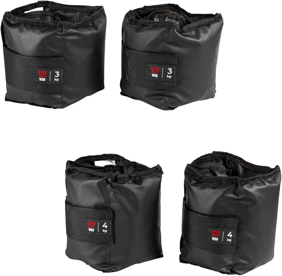 Kit Par Caneleiras Peso 3kg + 4kg Tornozeleira de Peso Treine em Casa Academia Pilates Fisioterapia Treino Funcional Crossfit