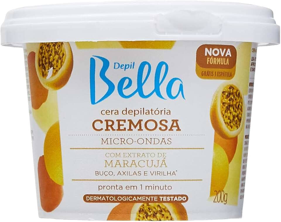 Depil Bella - Cera Depilatória Cremosa Micro-ondas Maracujá 200g