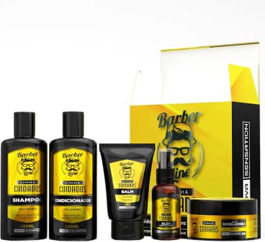 Kit Para Barba Shampoo, Condicionador, Balm, Óleo E Cera (Sem máquina)