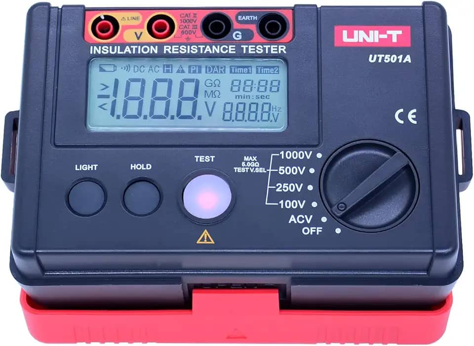 UNI-T Testador de Resistência de Isolamento Megger Terra Megohmímetro de Resistência de Terra (UT501A)