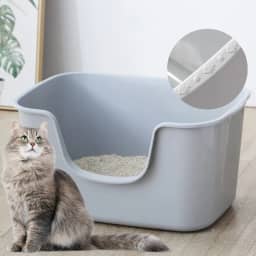 Smart Paws Caixa de areia jumbo extragrande para gatos Maine Coon, frigideiras de areia antirespingos de topo aberto, durável XL Kitty banheiro para famílias com vários gatos (cinza)