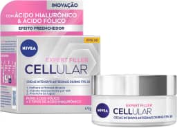 NIVEA Creme Facial Antissinais Cellular Filler Dia FPS 30 49g - Combate sinais de cansaço, reduz rugas e linhas de expressão promovendo firmeza e elasticidade na pele