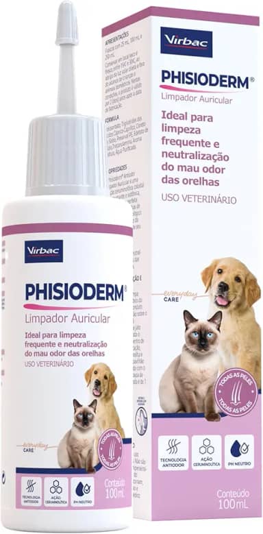 Virbac Phisioderm Limpador Auricular 100 mL