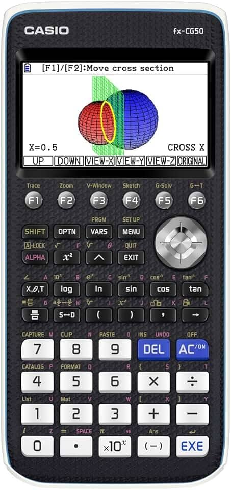 Casio fx-CG50 PRIZM® – Calculadora gráfica colorida com gráfico 3D e Python | Tela grande de alta resolução, funções básicas e avançadas | Ideal para exames, STEM, programação e matemática avançada