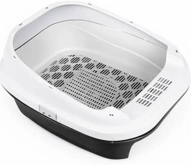 Bandeja Furba Caixa de Areia Gato Lillos Pet - Sistema Peneira, Limpeza Facil e Higienica (Preto)