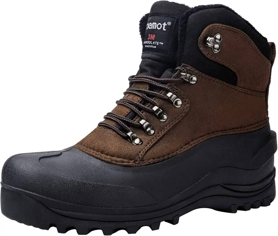 Botas de neve masculinas, botas de inverno impermeáveis para caminhadas, trekking, pesca, equitação, caça, caminhada com cachorro, botas de quintal isoladas, sapatos de jardinagem, quentes e a