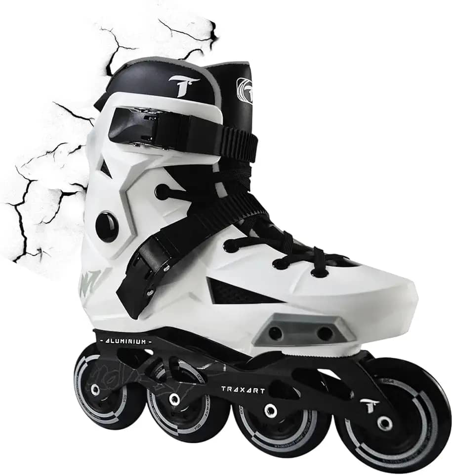 Patins Traxart Revolt Branco Inline Freestyle - 80mm ABEC-9