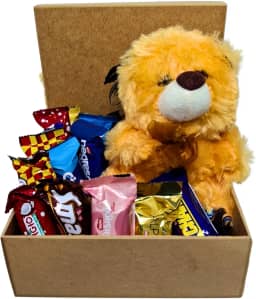 Cesta Presente Urso de Pelúcia Chocolates Namorada Mãe Amiga