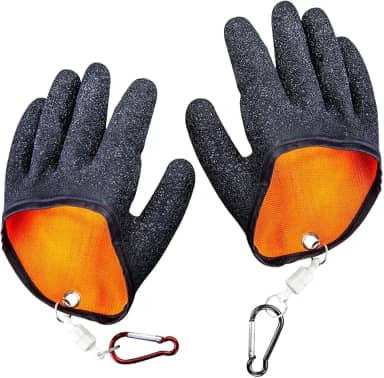 Saycker 2 luvas de pesca com liberação magnética, luvas profissionais de pescador, secagem rápida, luvas à prova de perfuração, luva de pesca antiderrapante para manuseio, captura