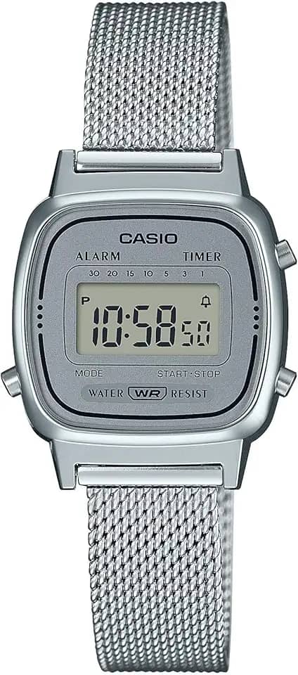 Relógio de Pulso Feminino Casio Digital Vintage Mesh LA670WEM-7DF.