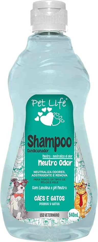 Shampoo Neutro Odor Pet Life Cães e Gatos 540 mL