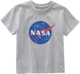 Camiseta infantil com logotipo da NASA Meatball Space Shuttle Rocket Science Geek, Melange Grey 1, 6 Years
