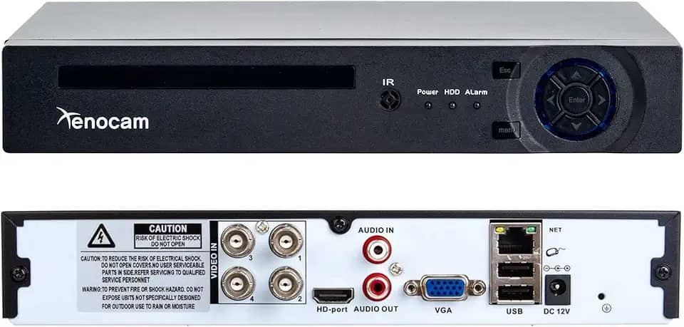 Xenocam DVR 4CH 1080N híbrido 5 em 1 AHD (1080P NVR 1080N AHD 960H analógico + TVI+CVI) DVR autônomo CCTV sistema de segurança de vigilância gravador de vídeo com detecção de movimento HDD e câmeras